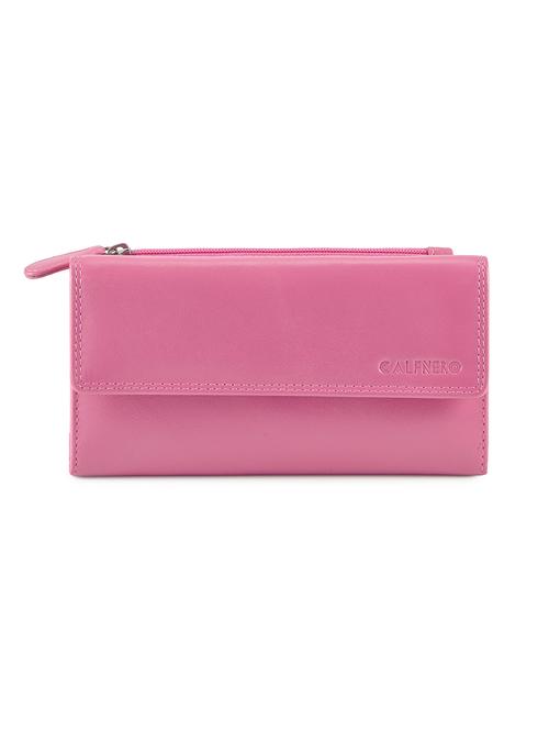 pink leather regular clutch - 14988068 - Standard Image - 0