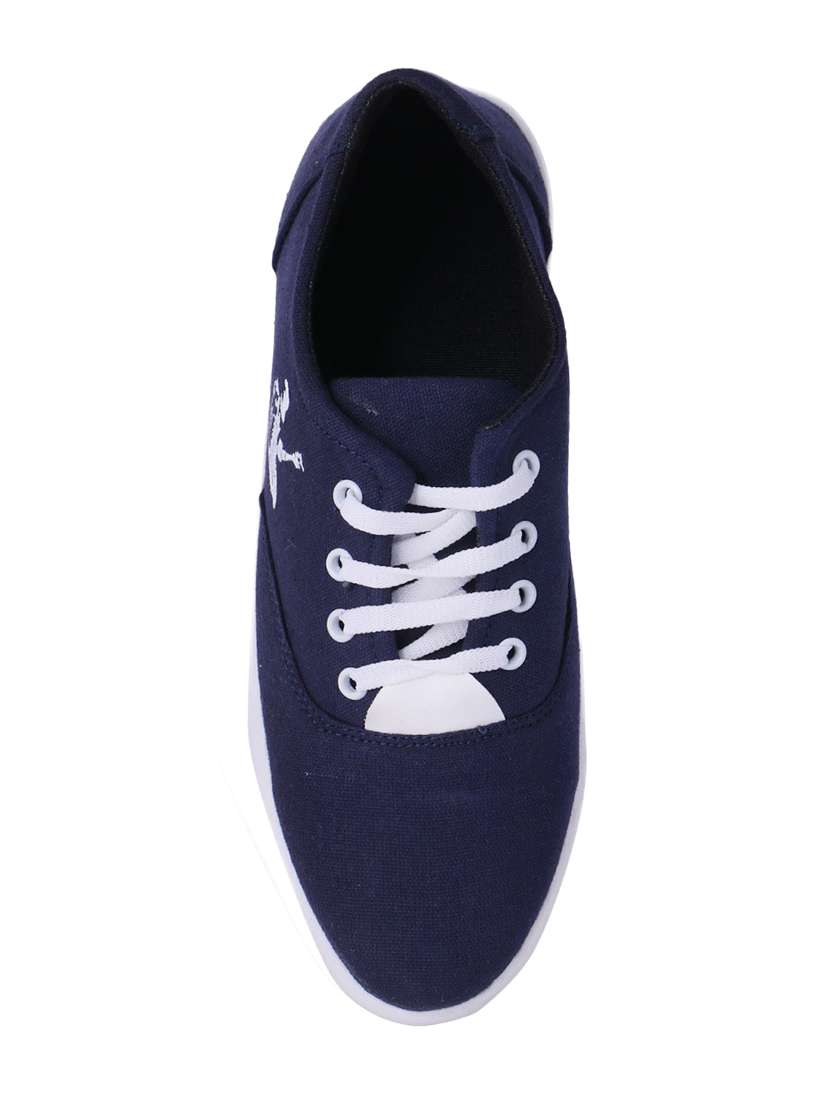 navy canvas lace up sneaker - 14988449 -  Standard Image - 2