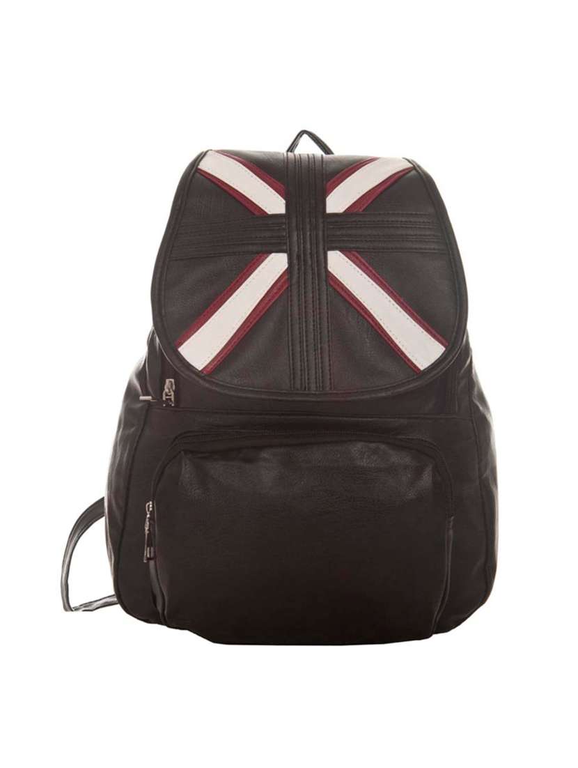 black leatherette (pu) regular backpack