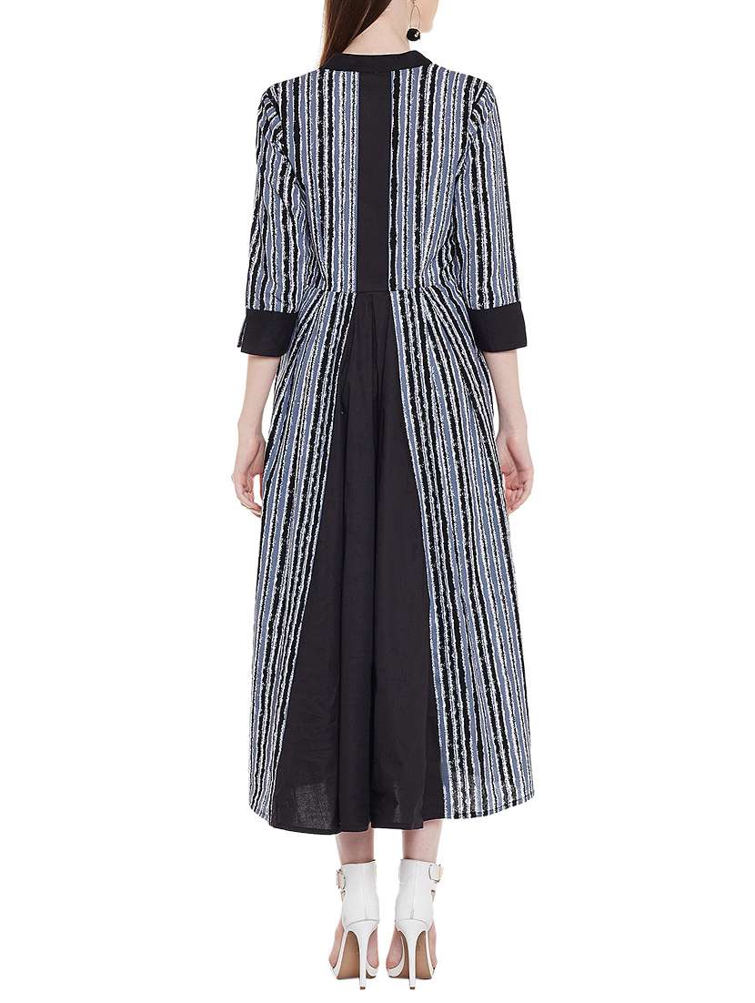 grey cotton aline kurta - 14989598 - Standard Image - 2