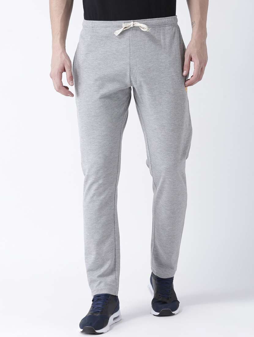 grey cotton full length track pant