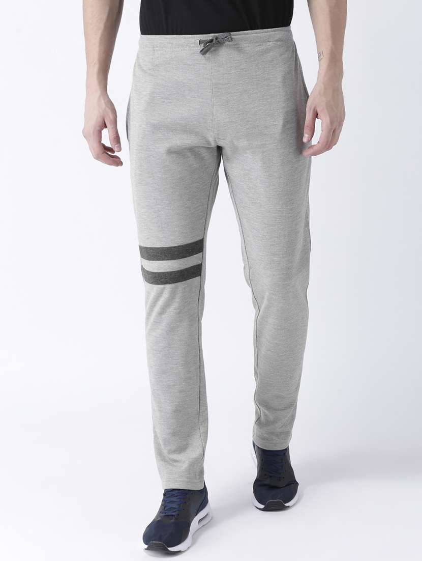grey cotton full length track pant