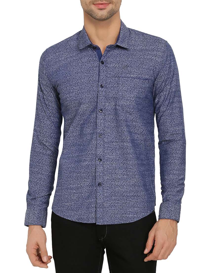 blue cotton casual shirt