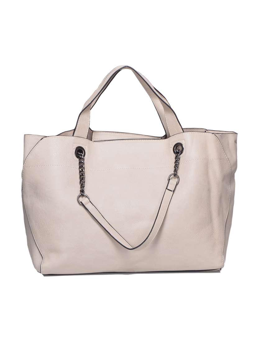 cream leatherette handbag - 14995048 -  Standard Image - 2