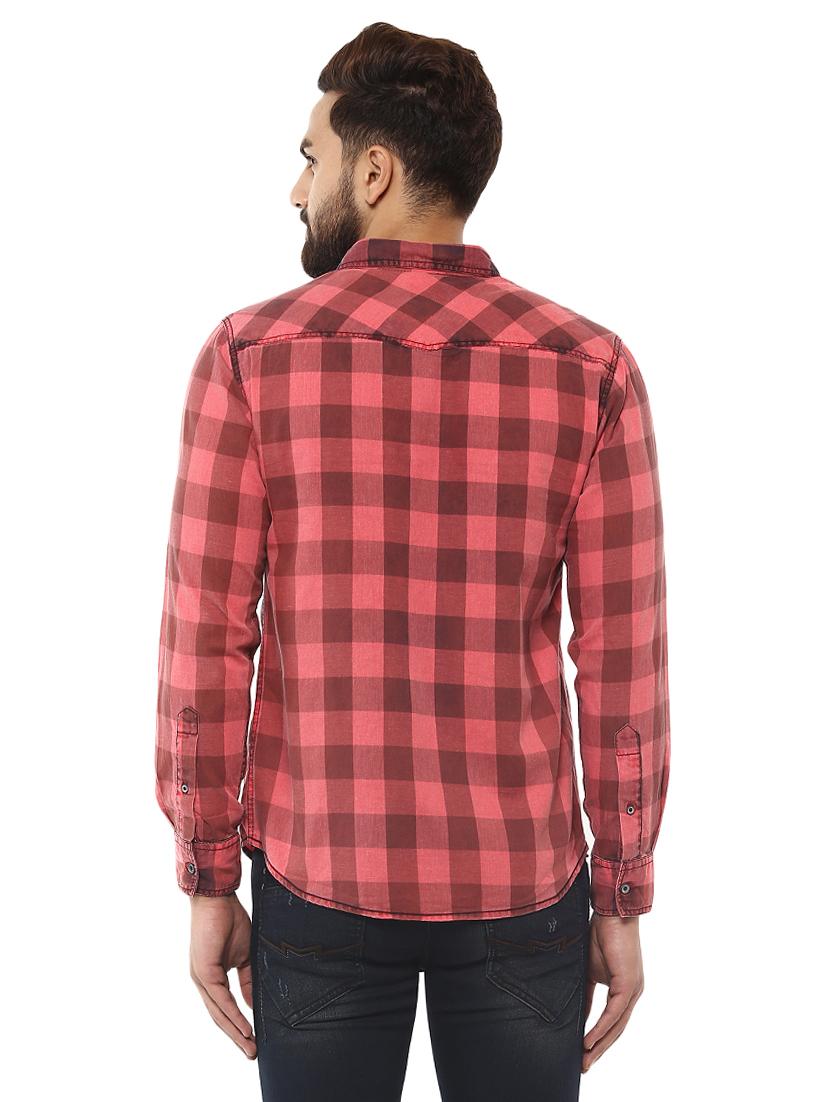 red cotton casual shirt - 14997155 - Standard Image - 2