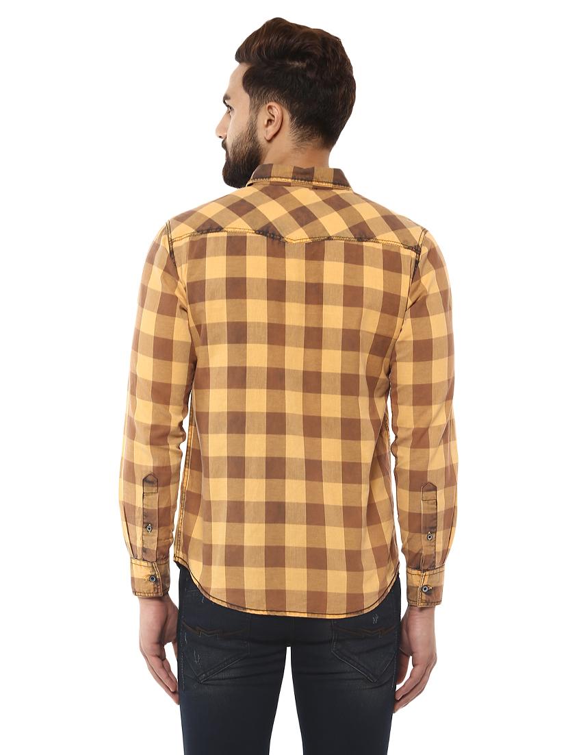 yellow cotton casual shirt - 14997156 - Standard Image - 2