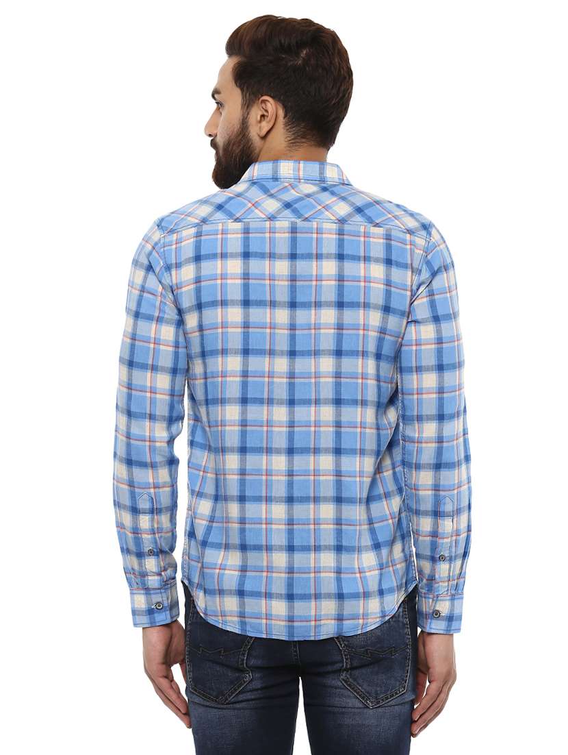 blue cotton casual shirt - 14997177 -  Standard Image - 2