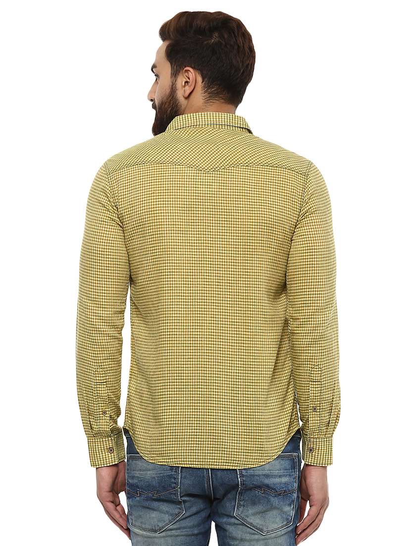 yellow cotton casual shirt - 14997192 - Standard Image - 2