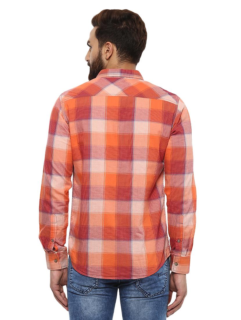 orange cotton casual shirt - 14997212 - Standard Image - 2