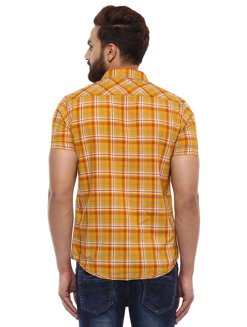 yellow cotton casual shirt - 14997221 - Standard Image - 2