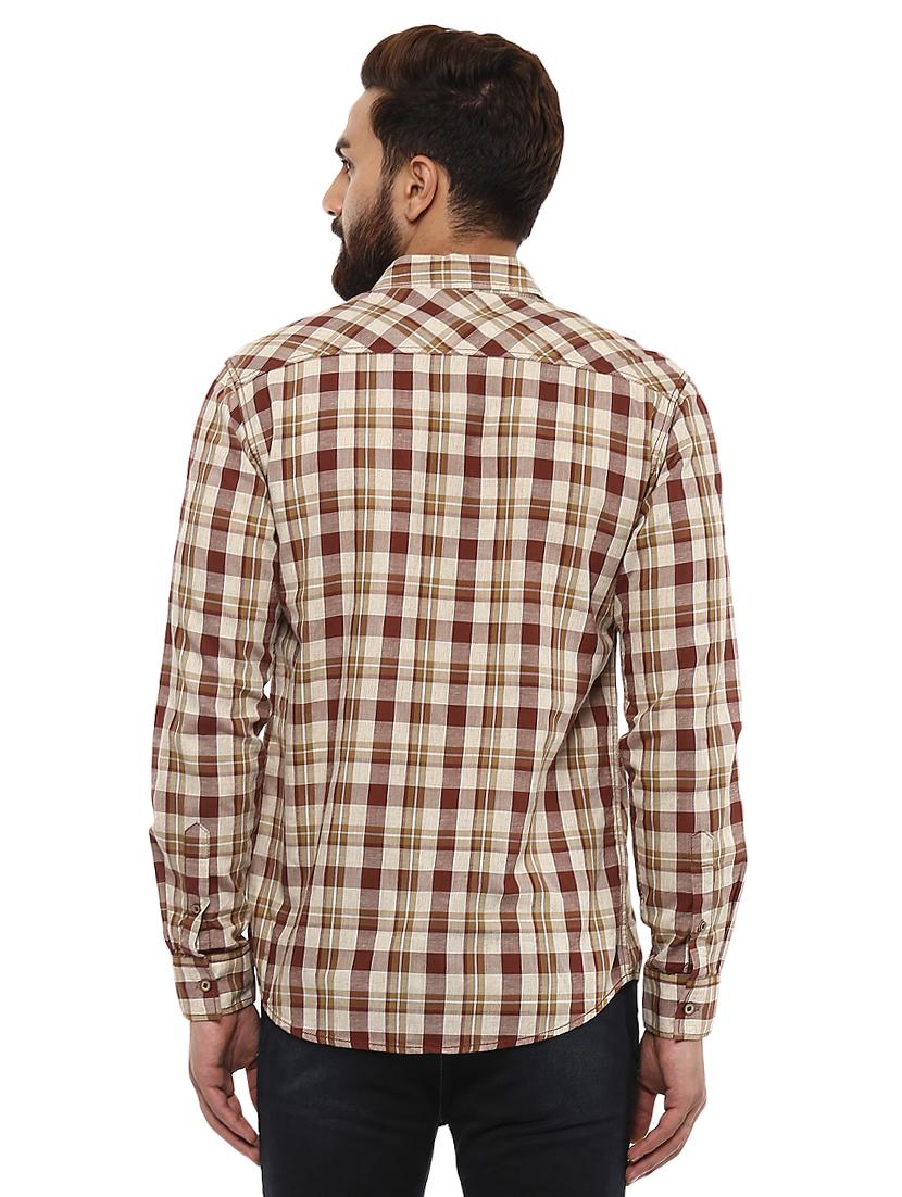 brown cotton casual shirt - 14997222 - Standard Image - 2