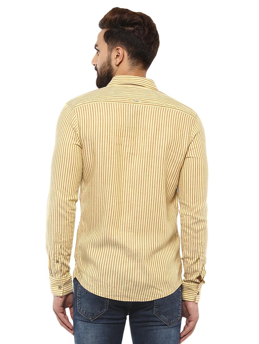 yellow cotton casual shirt - 14997237 - Standard Image - 2