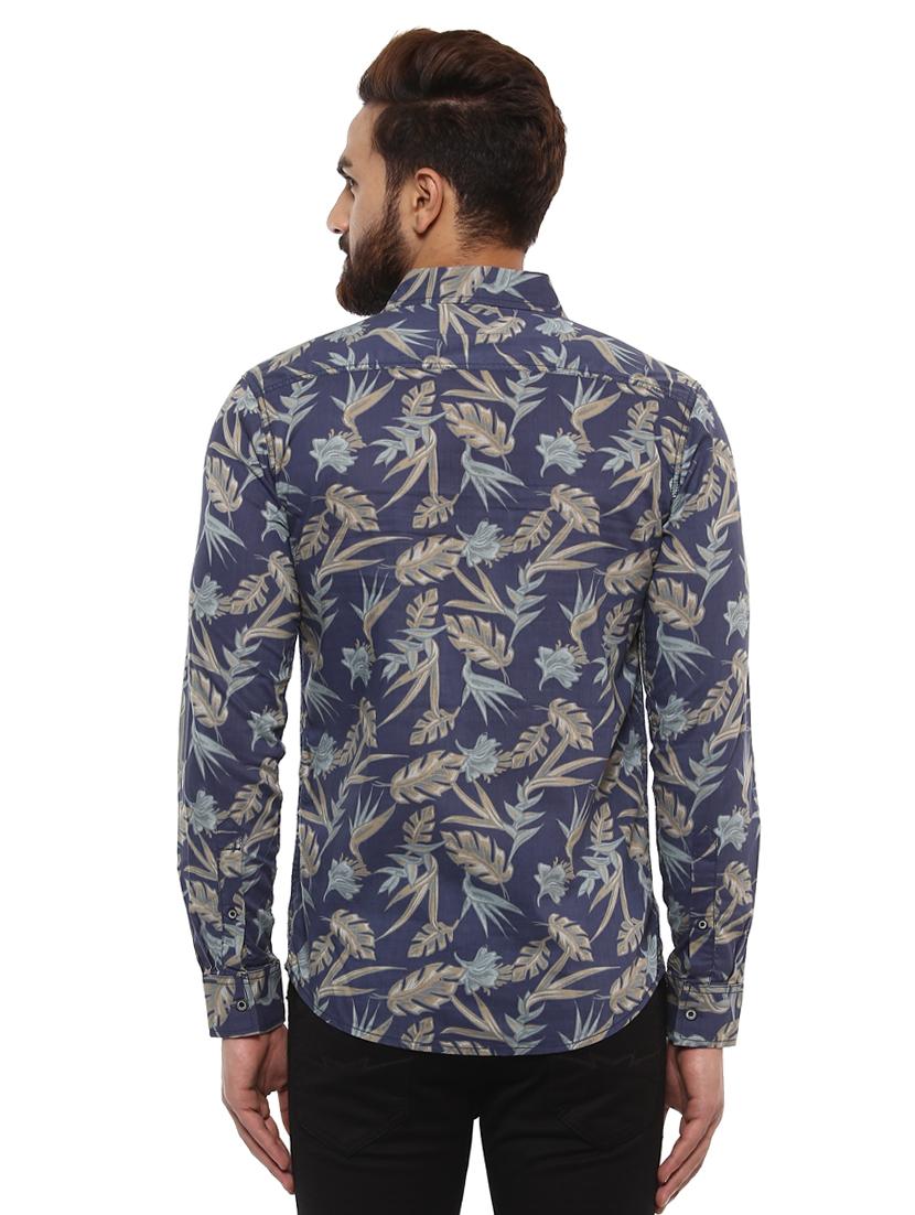 navy blue cotton casual shirt - 14997264 - Standard Image - 2