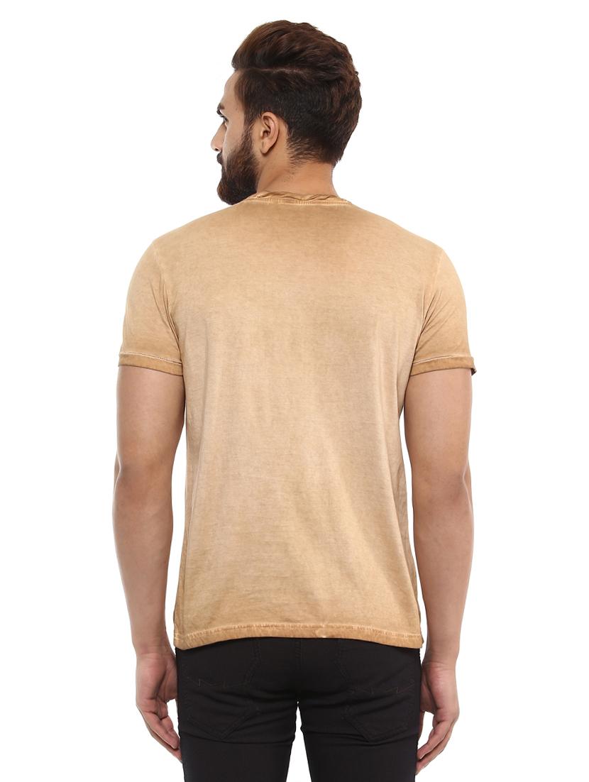beige cotton front print tshirt - 14997314 - Standard Image - 2