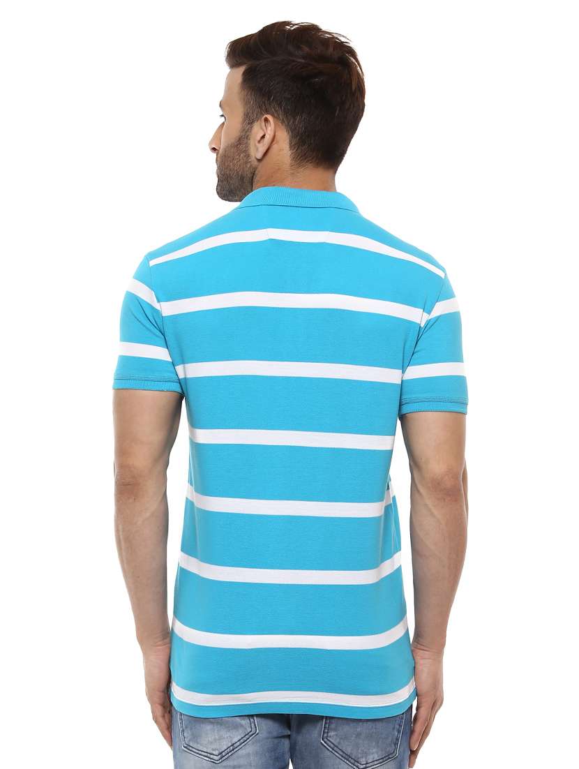 light blue striped polo t-shirt - 14997367 - Standard Image - 2