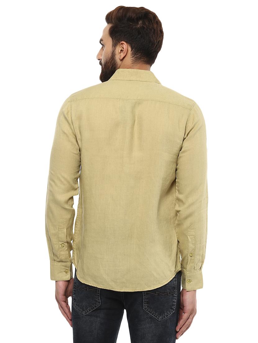green linen casual shirt - 14997368 - Standard Image - 2
