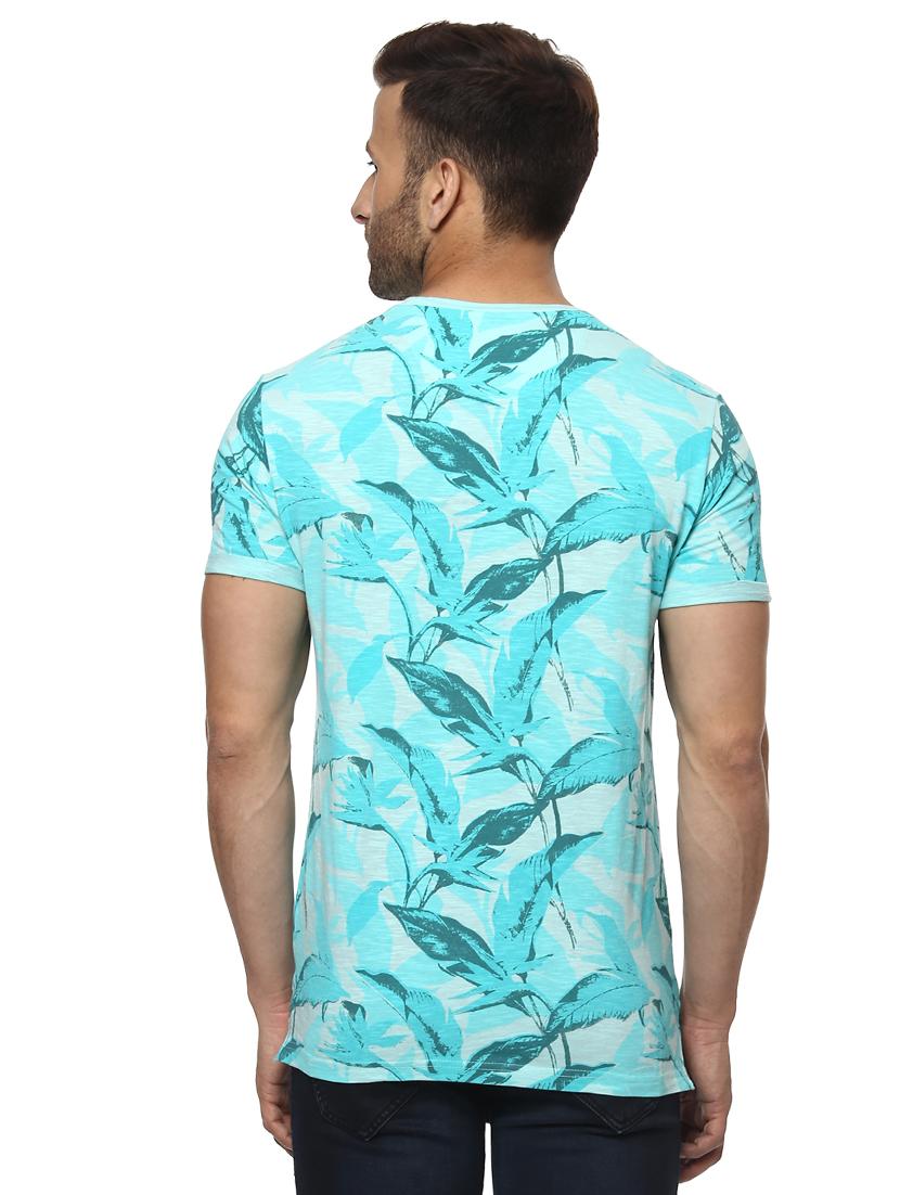 turquoise cotton all over print tshirt - 14997372 - Standard Image - 2