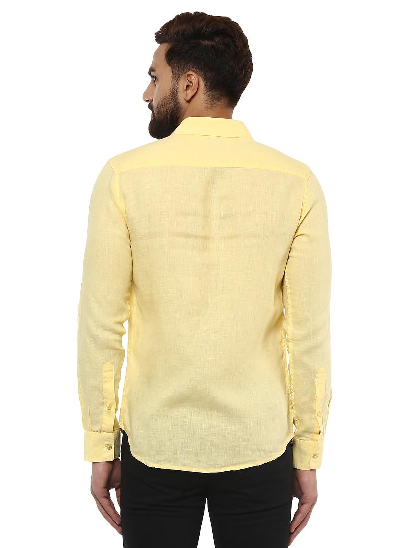 yellow linen casual shirt - 14997375 - Standard Image - 2
