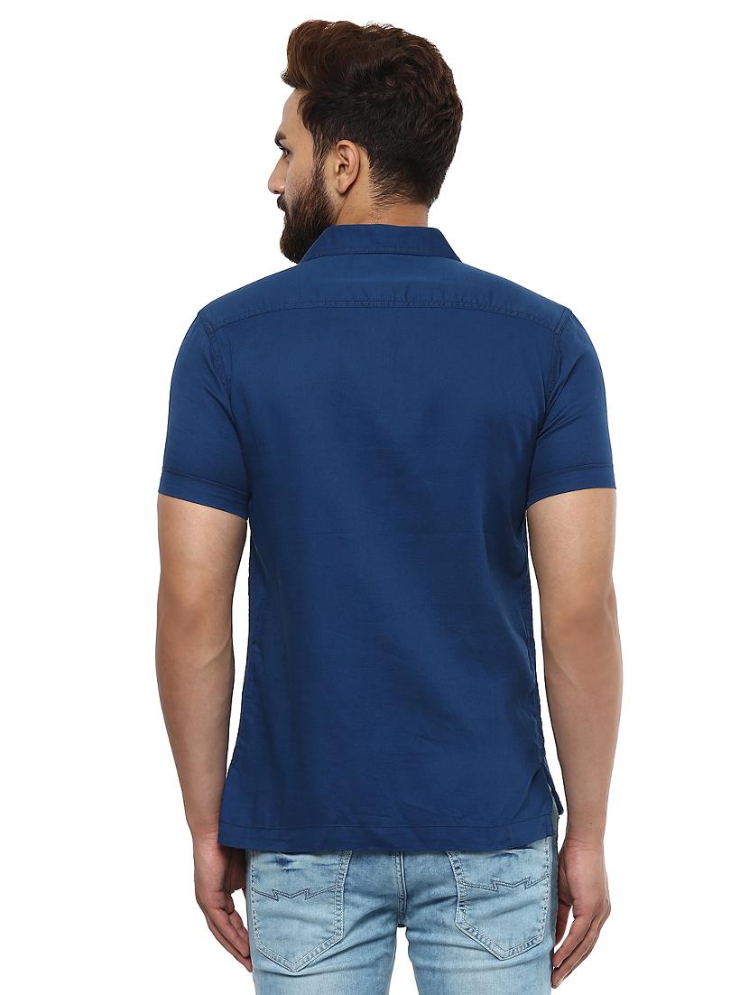 blue cotton casual shirt - 14997417 - Standard Image - 2