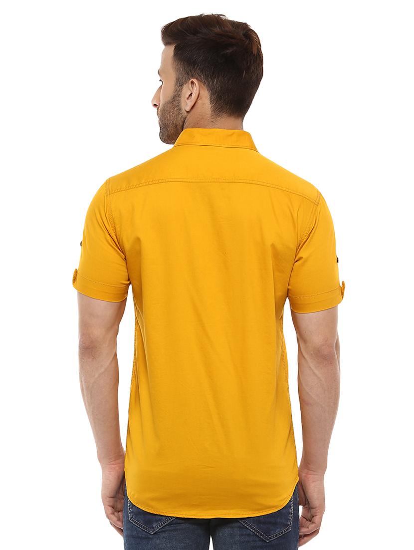 yellow cotton casual shirt - 14997433 - Standard Image - 2