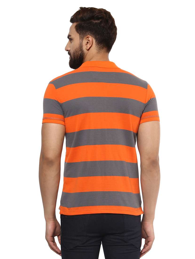 orange cotton striped t-shirt - 14997470 - Standard Image - 2