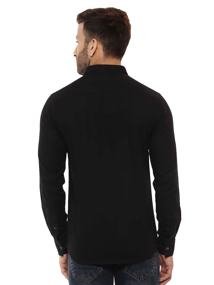 black cotton casual shirt - 14997524 - Standard Image - 2