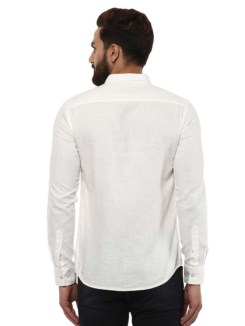 white cotton casual shirt - 14997525 - Standard Image - 2
