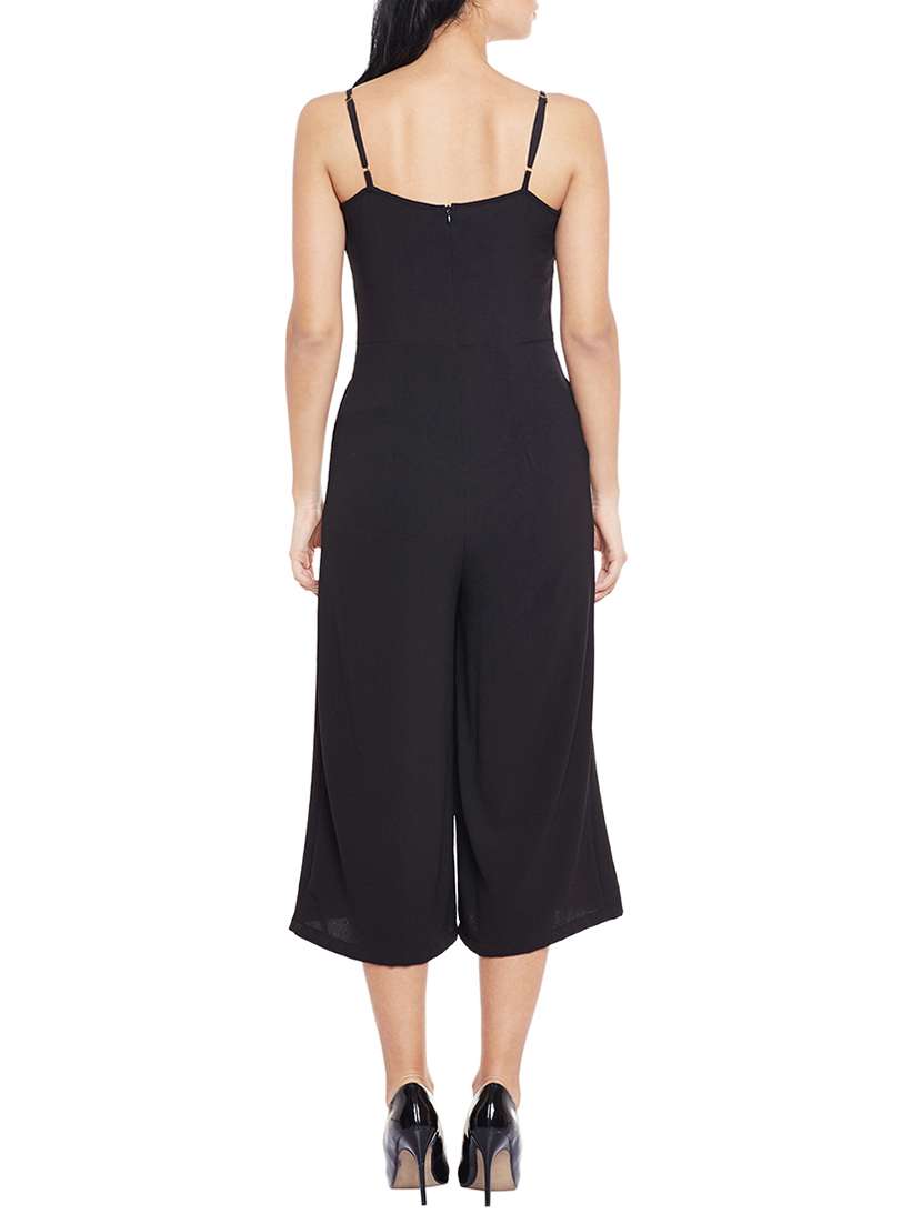 solid black 3/4 jumpsuit - 14997774 -  Standard Image - 2
