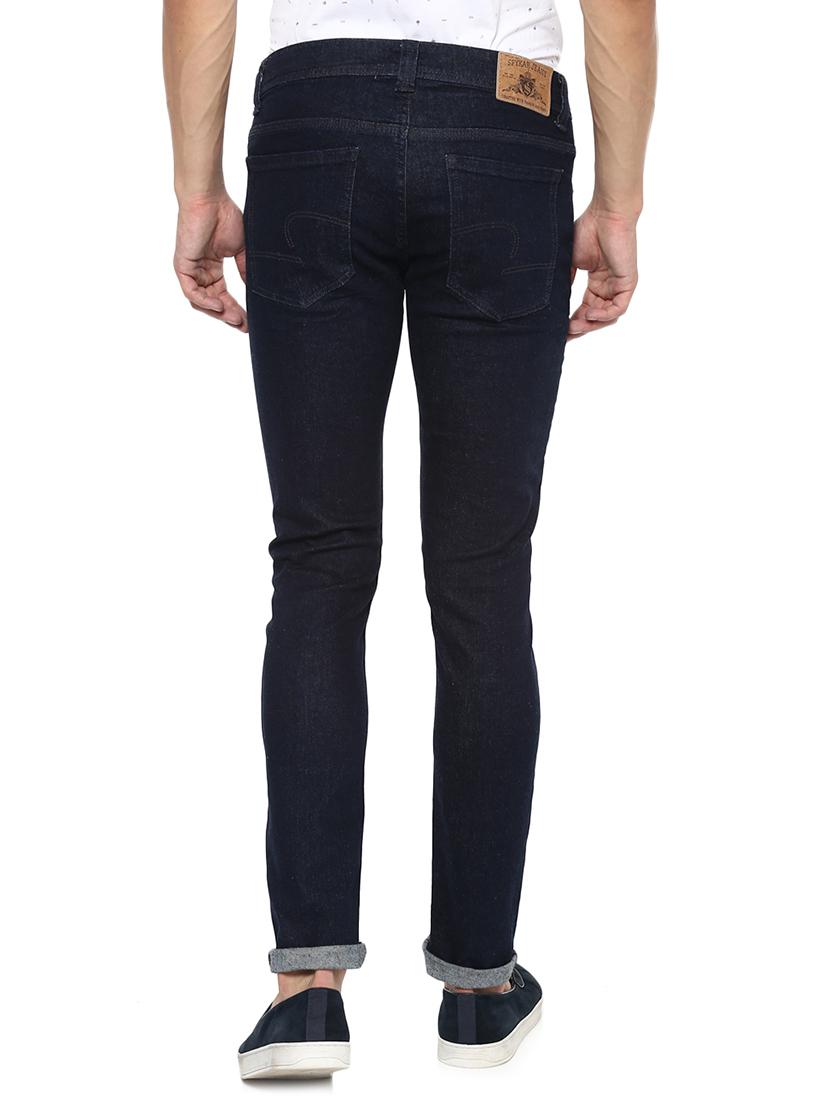 navy blue cotton plain jeans - 15000669 - Standard Image - 2