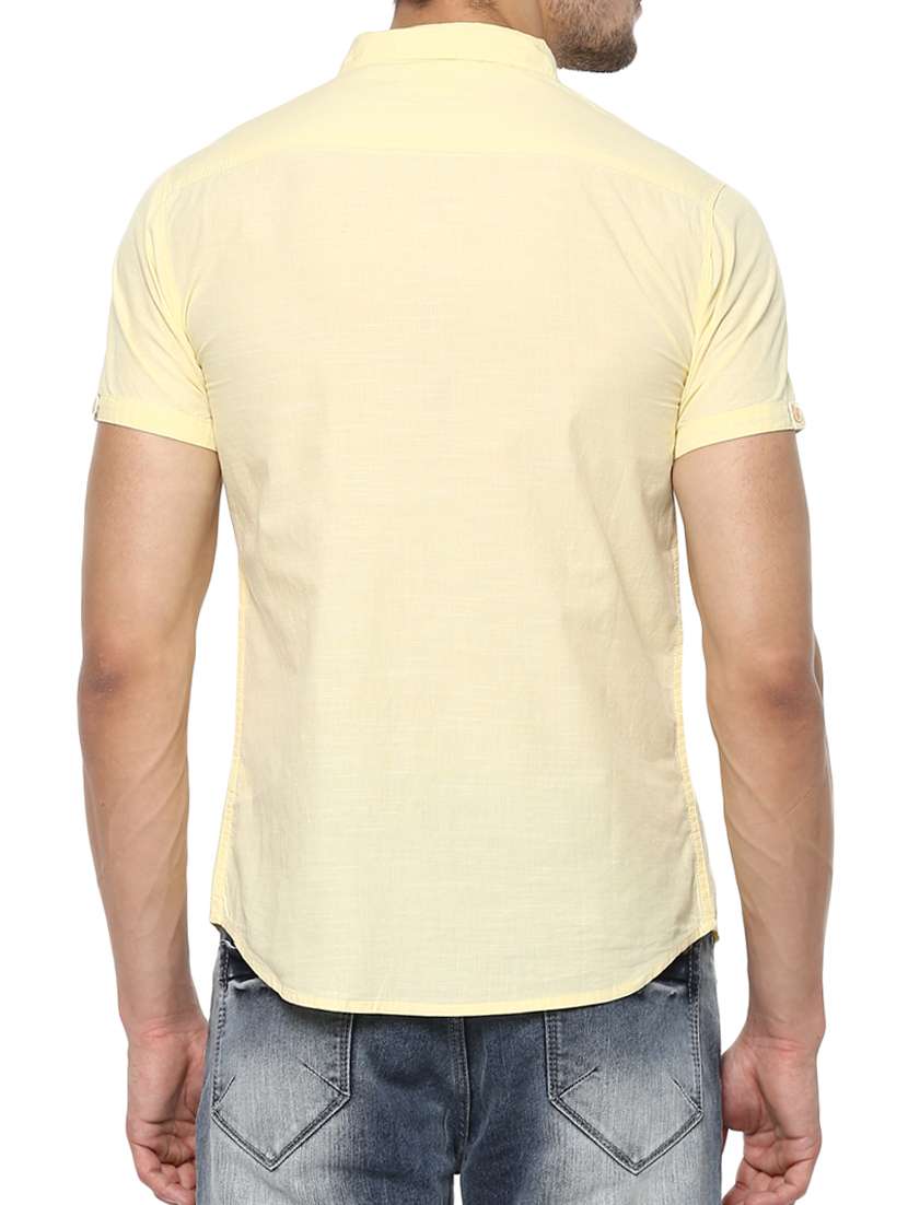 yellow cotton casual shirt - 15000727 -  Standard Image - 2