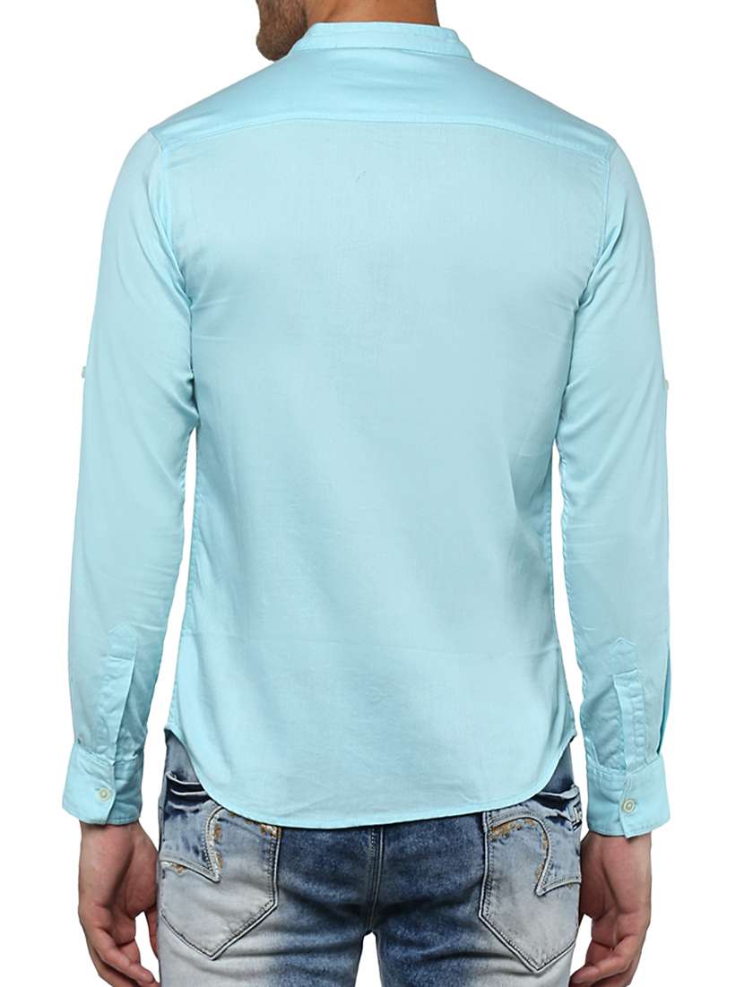 blue cotton casual shirt - 15000748 - Standard Image - 2