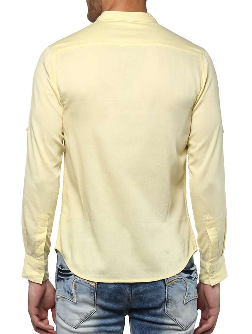yellow cotton casual shirt - 15000750 - Standard Image - 2