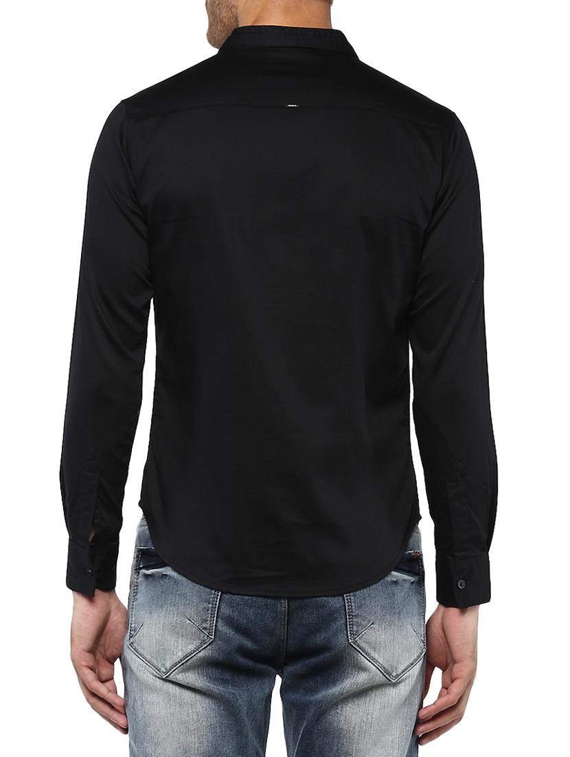 black cotton casual shirt - 15000752 - Standard Image - 2