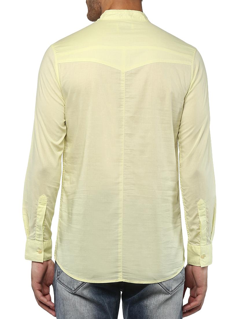 yellow cotton short kurta - 15000764 - Standard Image - 2