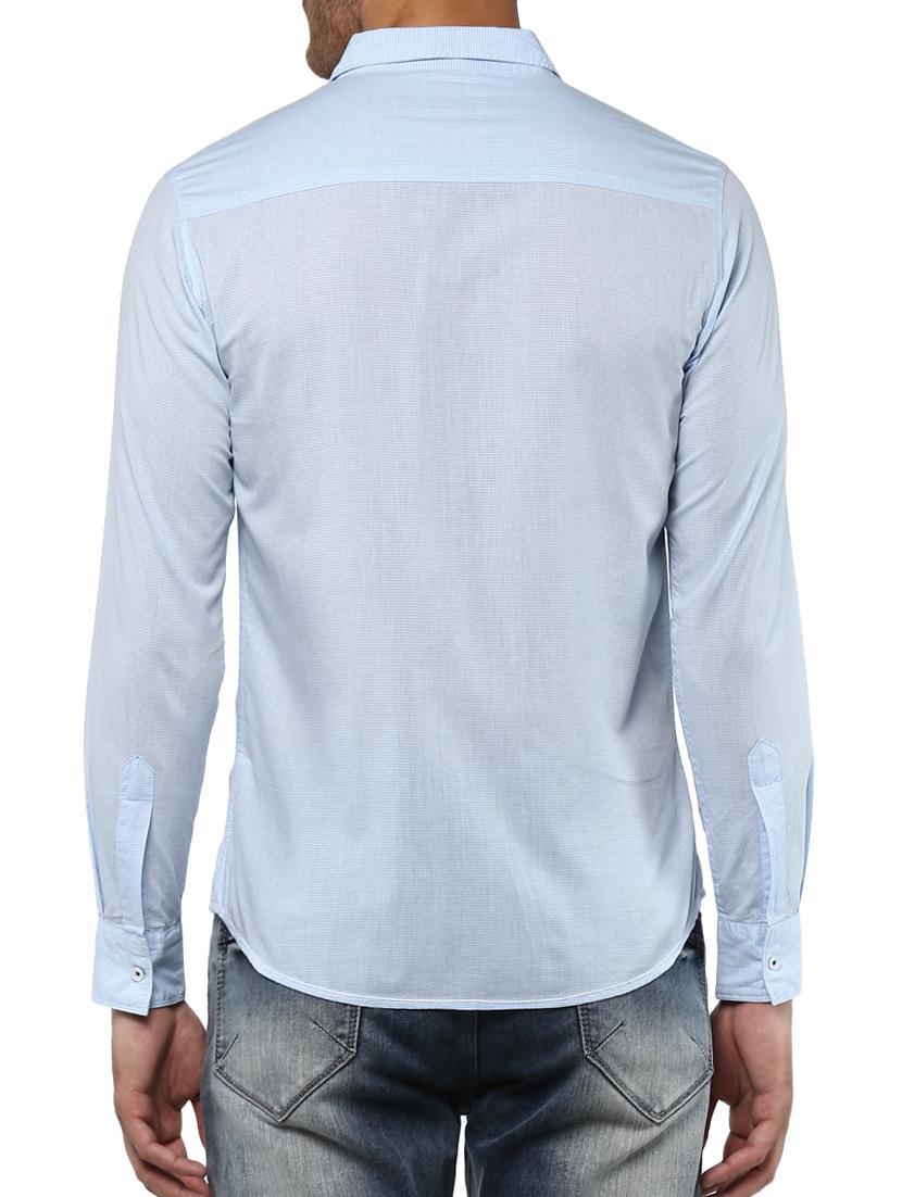 light blue cotton casual shirt - 15000769 - Standard Image - 2