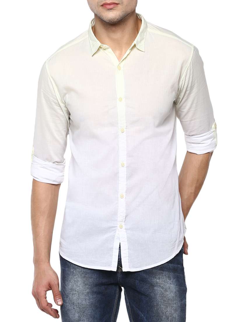 yellow cotton casual shirt