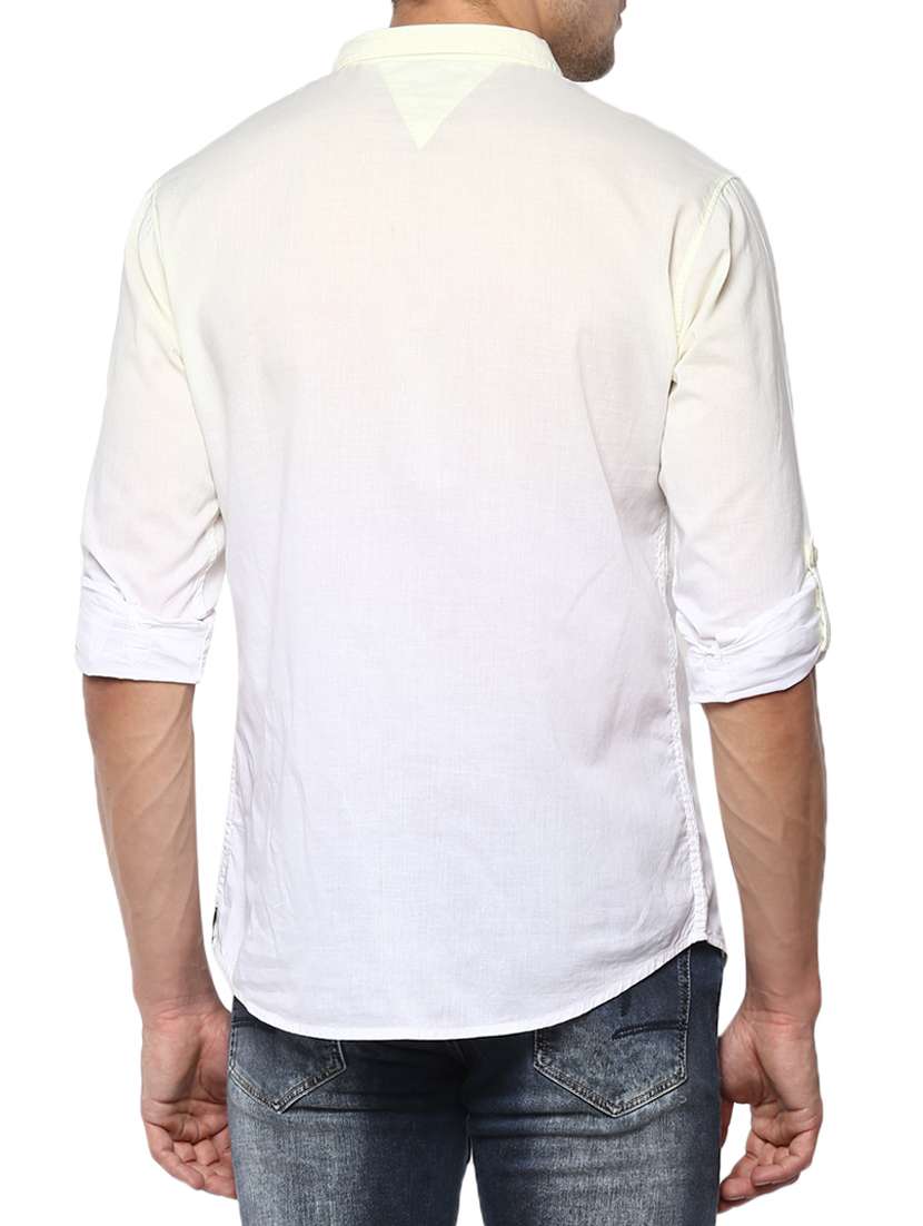 yellow cotton casual shirt - 15000772 - Standard Image - 2