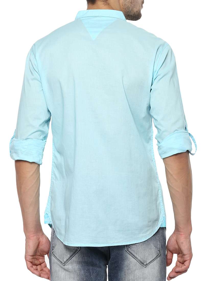 light blue cotton casual shirt - 15000782 - Standard Image - 2