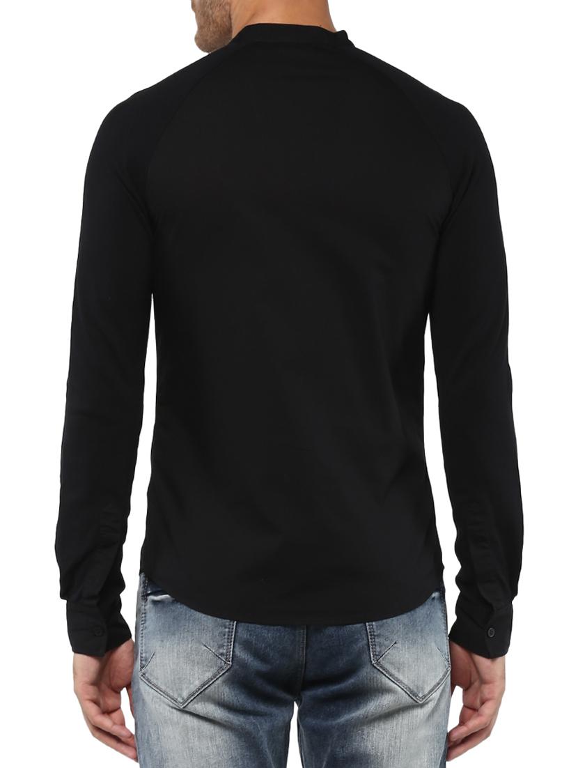 black cotton casual shirt - 15000783 - Standard Image - 2