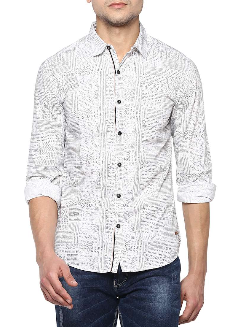white cotton casual shirt