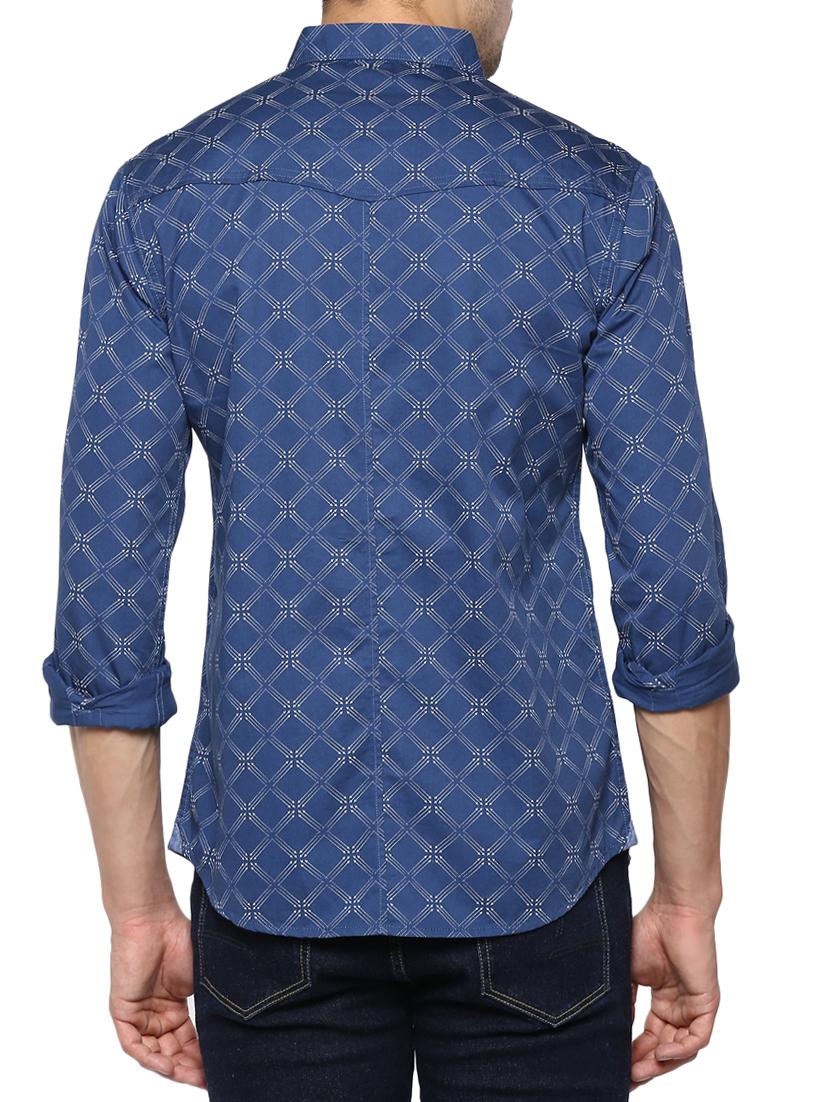 blue cotton casual shirt - 15000800 - Standard Image - 2