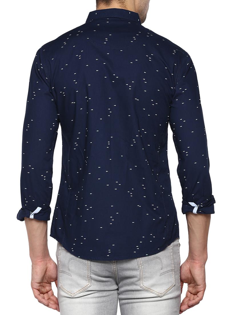 navy blue cotton casual shirt - 15000823 - Standard Image - 2