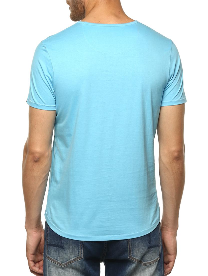 turquoise cotton front print tshirt - 15000887 - Standard Image - 2