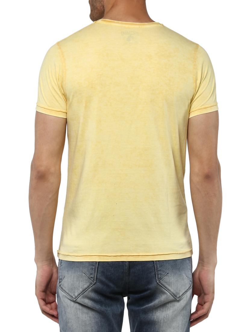 yellow cotton chest print tshirt - 15000898 - Standard Image - 2