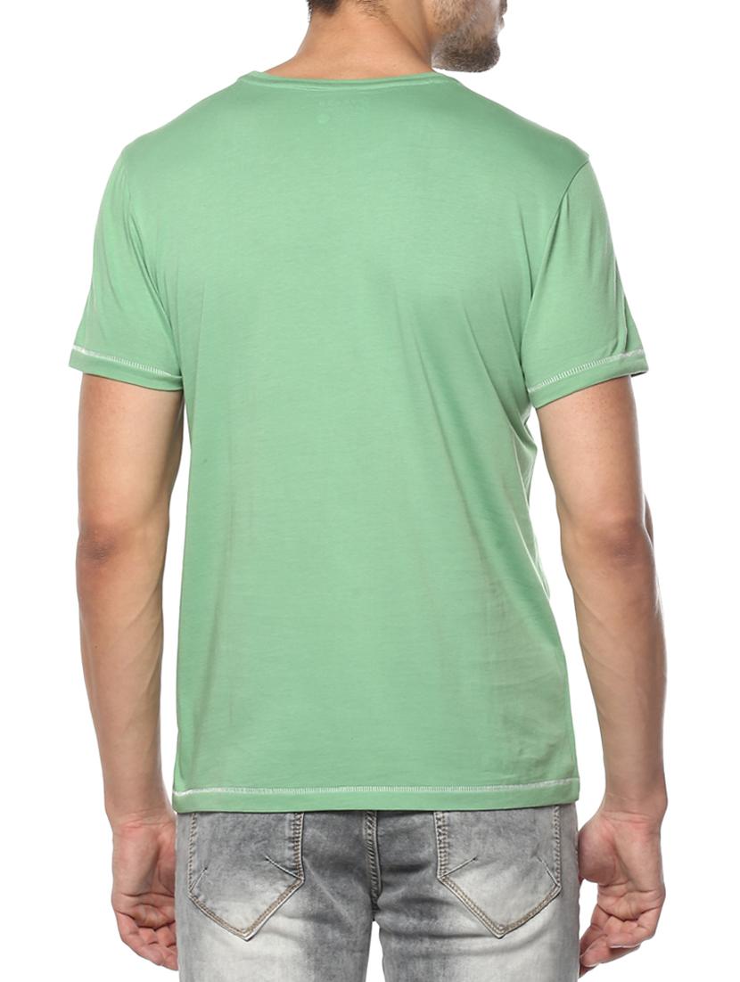 green cotton front print tshirt - 15000915 - Standard Image - 2