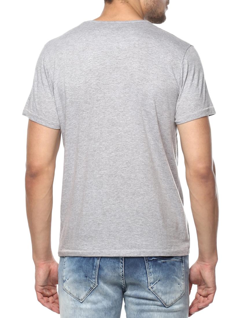 grey cotton chest print tshirt - 15000919 - Standard Image - 2