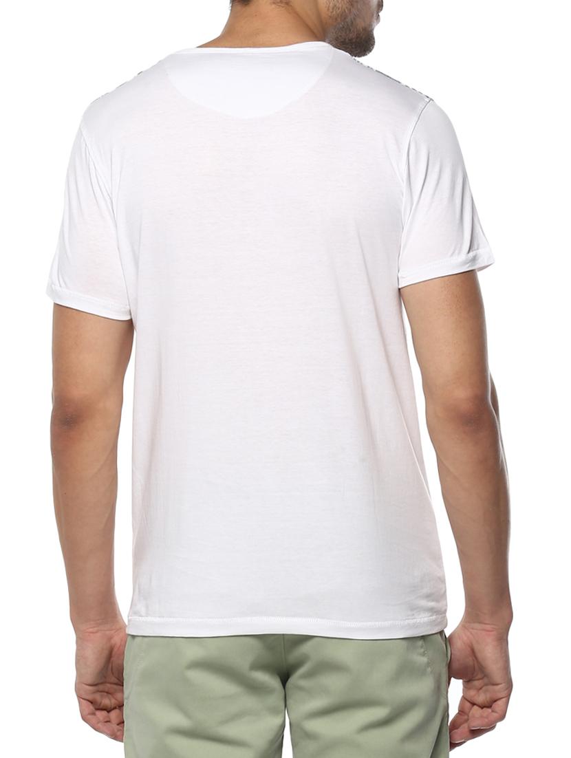 white cotton chest print tshirt - 15000920 - Standard Image - 2