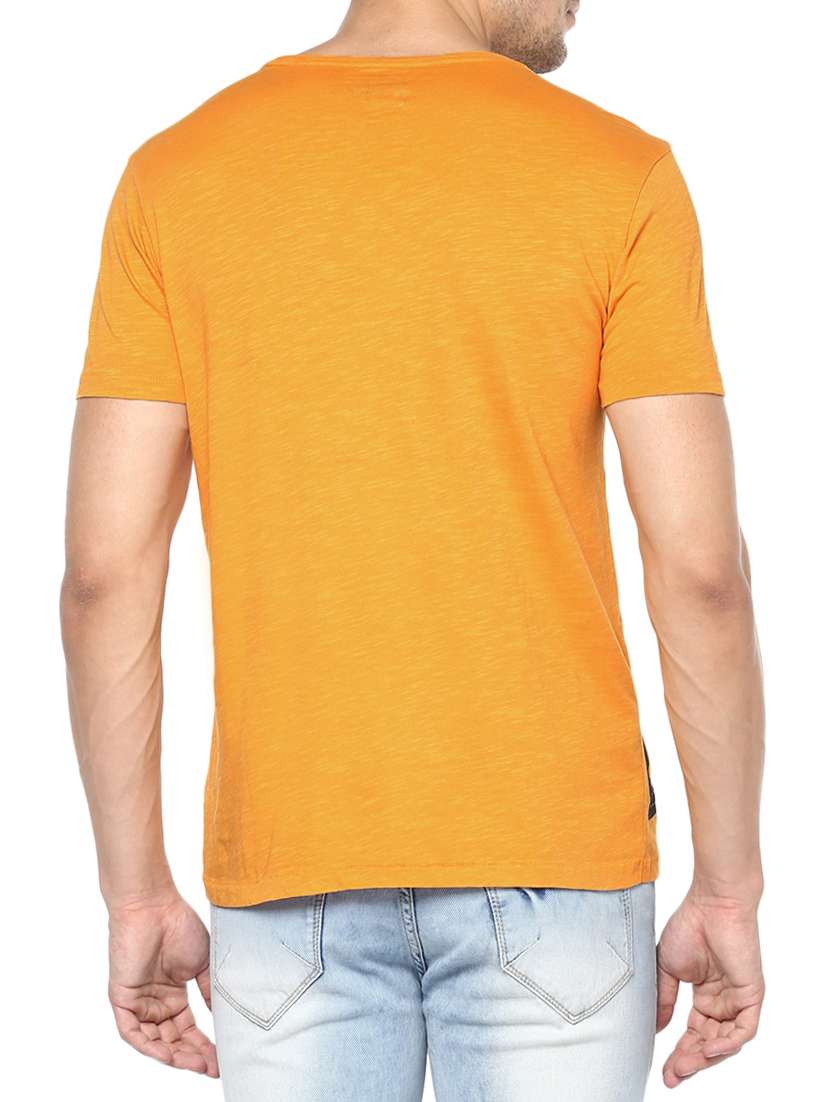 yellow cotton front print tshirt - 15000941 - Standard Image - 2