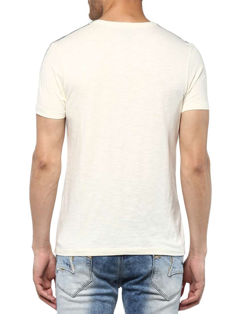 white cotton chest print tshirt - 15000963 -  Standard Image - 2