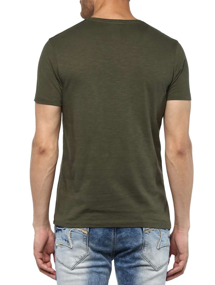 green cotton chest print tshirt - 15000965 -  Standard Image - 2